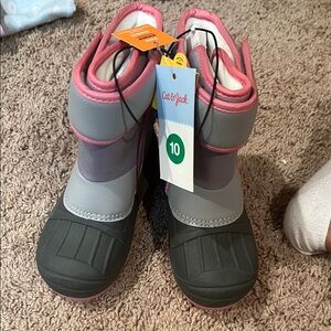 Cat & Jack Pink and Gray Rain & Snow Boots